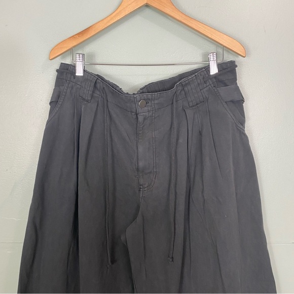 Free People Wide Leg Julien Chino Trousers Pants Baggy Slouchy XL Black - Picture 3 of 7